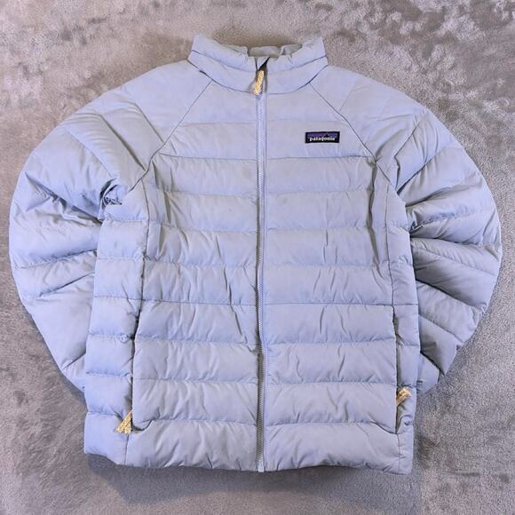 Patagonia Other - Patagonia NetPlus Girls Size 10 Goose Down Puffer Jacket Blue Kids Outdoor Coat